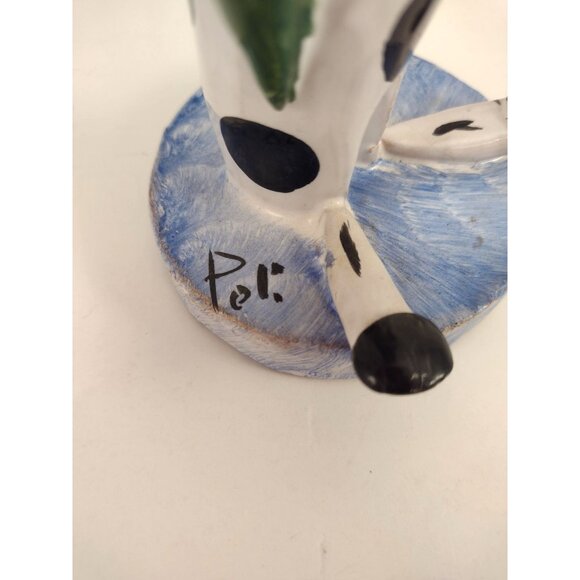 T P Ceramiche Poli Cesare Italian Clown Figurine Umbrella Vintage Signed - Picture 8 of 11